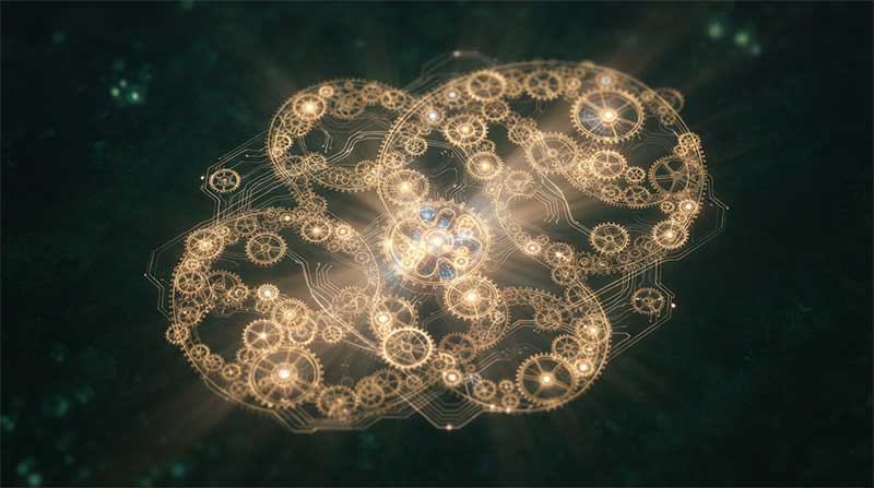 Abstract illustration representing thiamine's role in cellular energy conversion