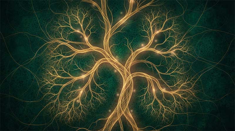 Abstract illustration of blood vessels representing niacin's cardiovascular effects