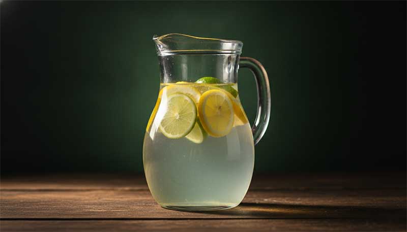 Water with citrus, representing hydration-based hangover support