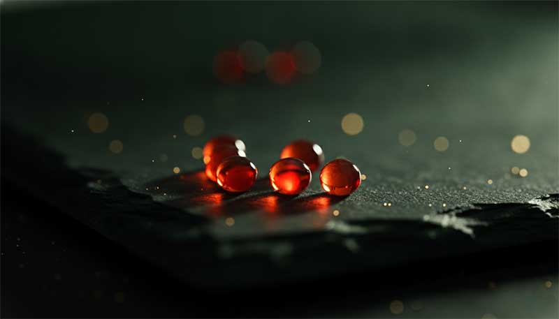 Vibrant red-orange astaxanthin from microalgae - one of nature's most potent antioxidants