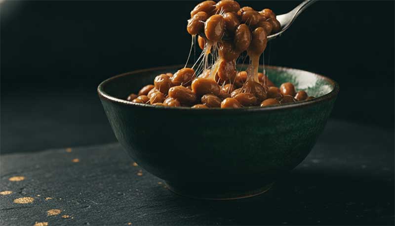 Fermented natto soybeans, the source of nattokinase enzyme