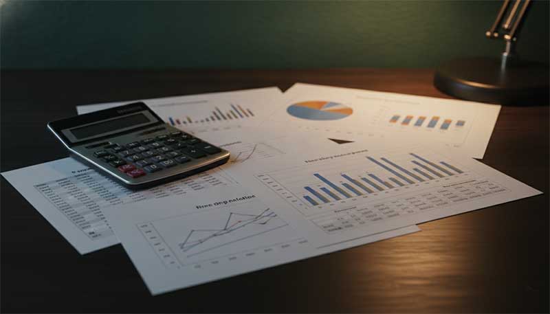 Research data and graphs representing statistical analysis in scientific studies