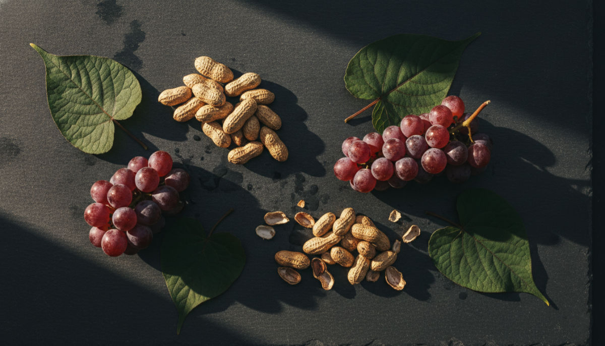 Dark red grapes, peanuts and knotweed - natural sources of resveratrol