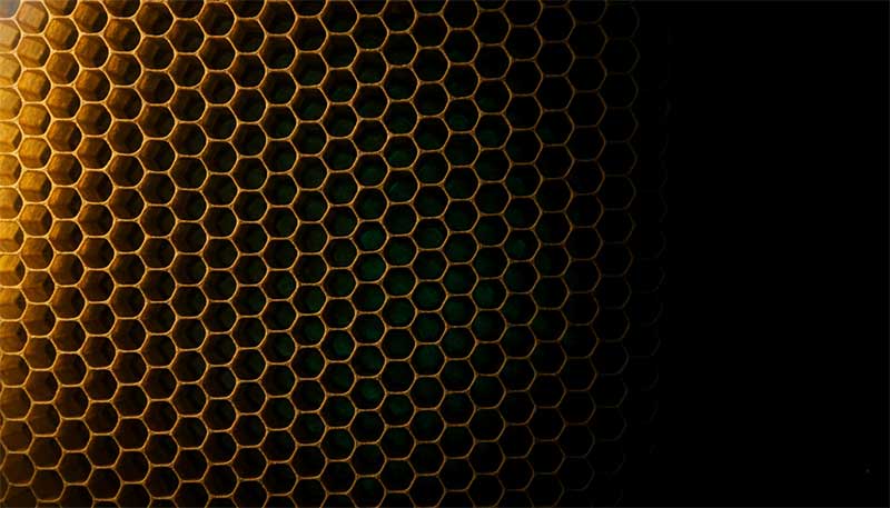 Honeycomb structure representing bone density and calcium direction