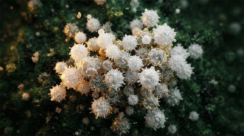 Cellular structures representing zinc's role in immune function